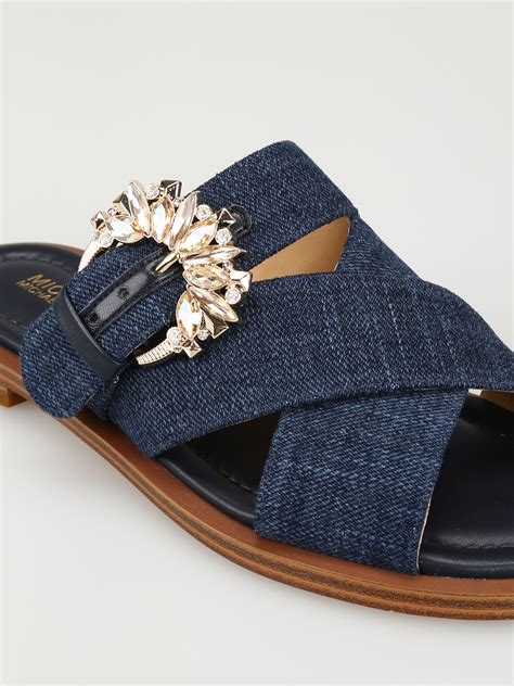 michael kors chanclas|michael kors denim sandals.